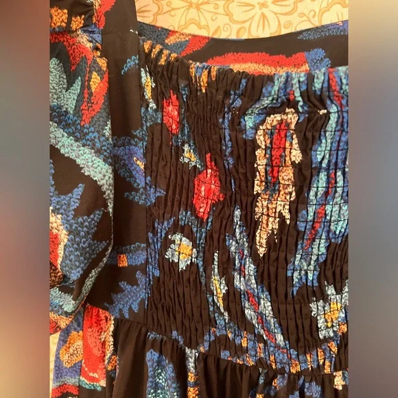 FARM Rio /Anthropology | Cotton Floral Maxi Peasant Hi-Low Dress - Picture 6 of 16